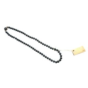 Vintage Spanish Mallorca Black Glass Pearl Necklace Original Tags